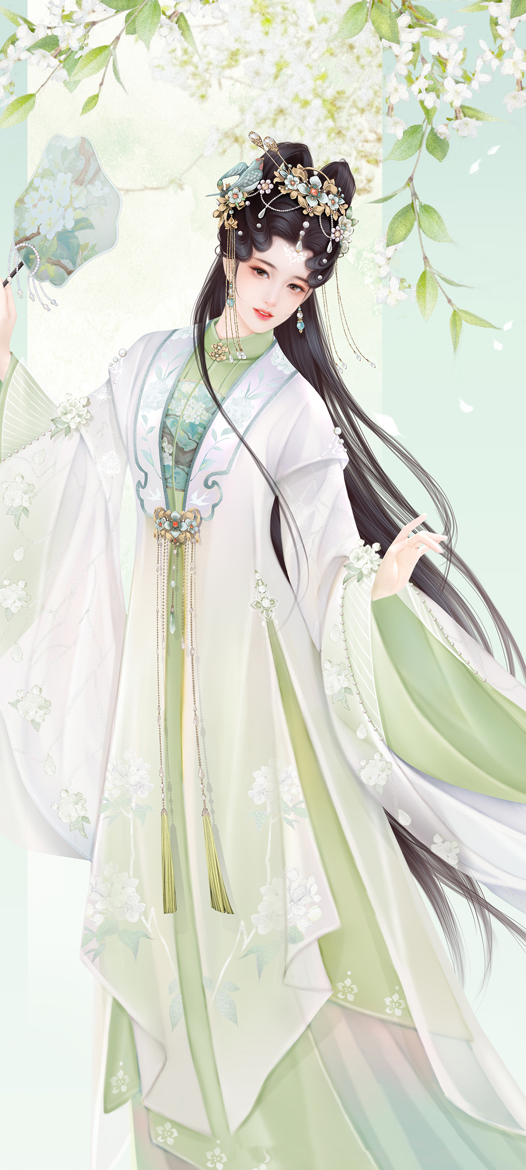清新 古装 古风 手绘 美女 高清手机图片