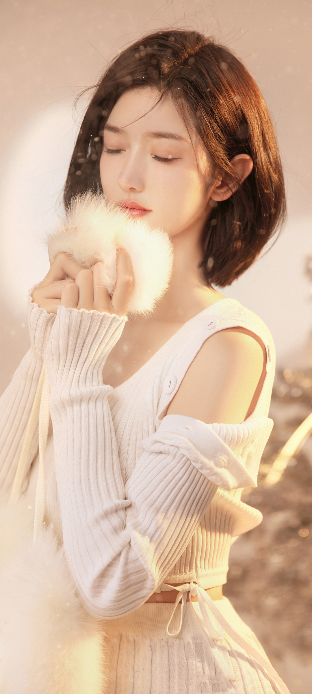 郭铭 侧颜唯美闭眼美女高清手机壁纸
