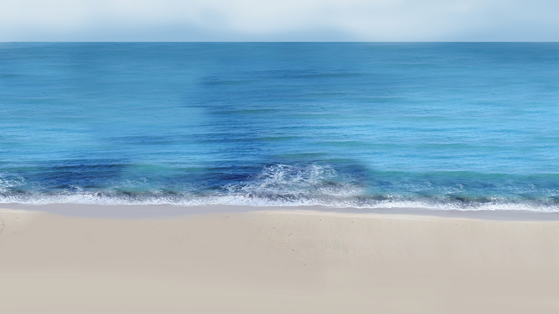 原创 绘画 手绘风景 大海 海边 海滩 海水 电脑高清壁纸