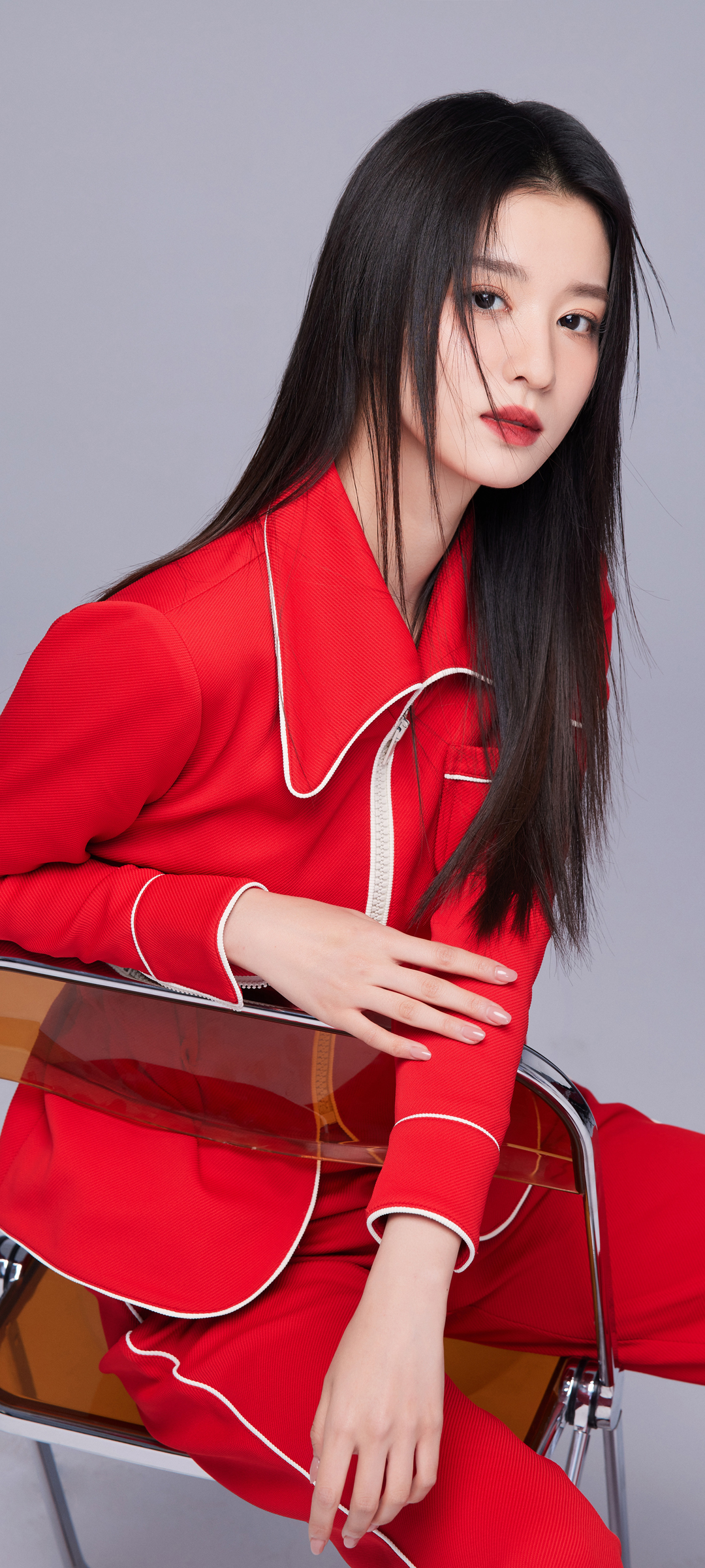 王楚然新春红衣服美女高清手机壁纸