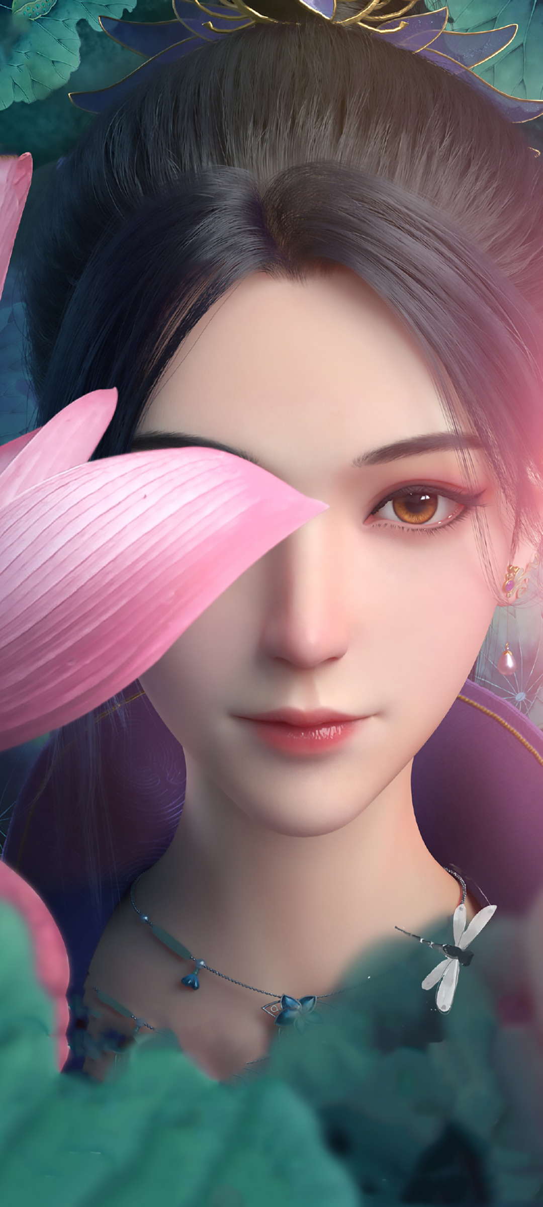3d人物美女荷花全屏高清手机壁纸