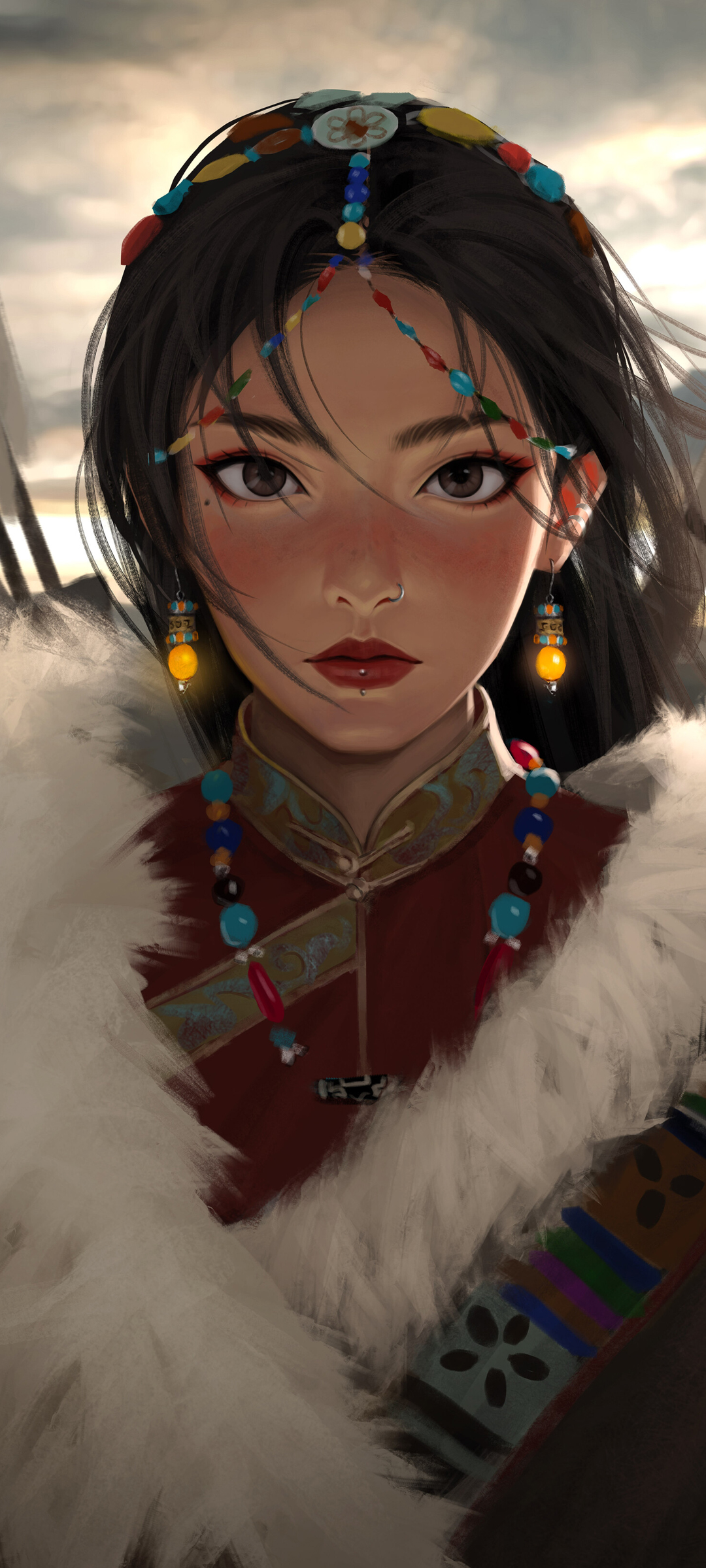 少数民族美女服饰头饰动漫壁纸