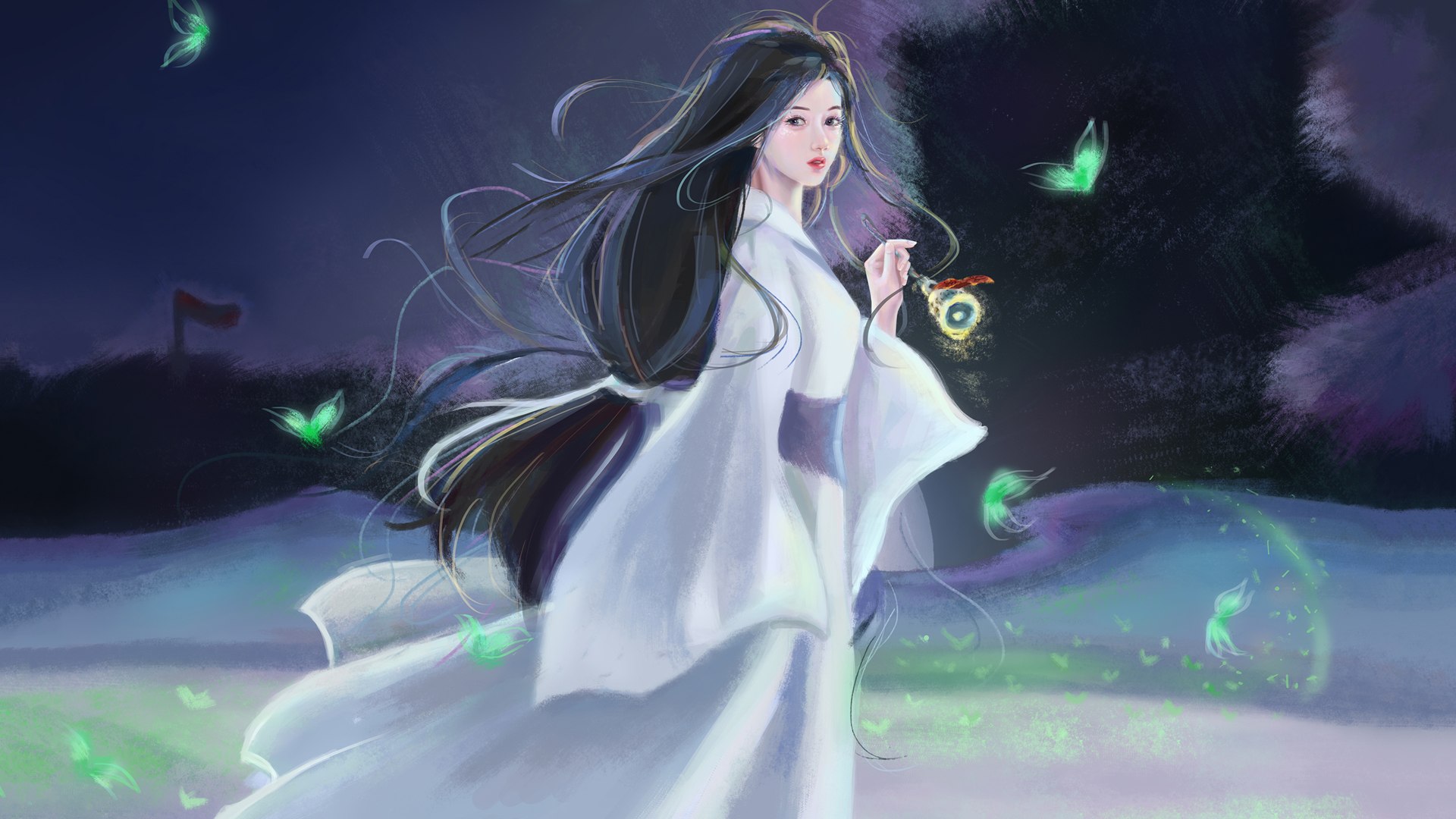 巴图BaTu 原创 古风 古装女孩 夜晚 唯美 精选 高清壁纸