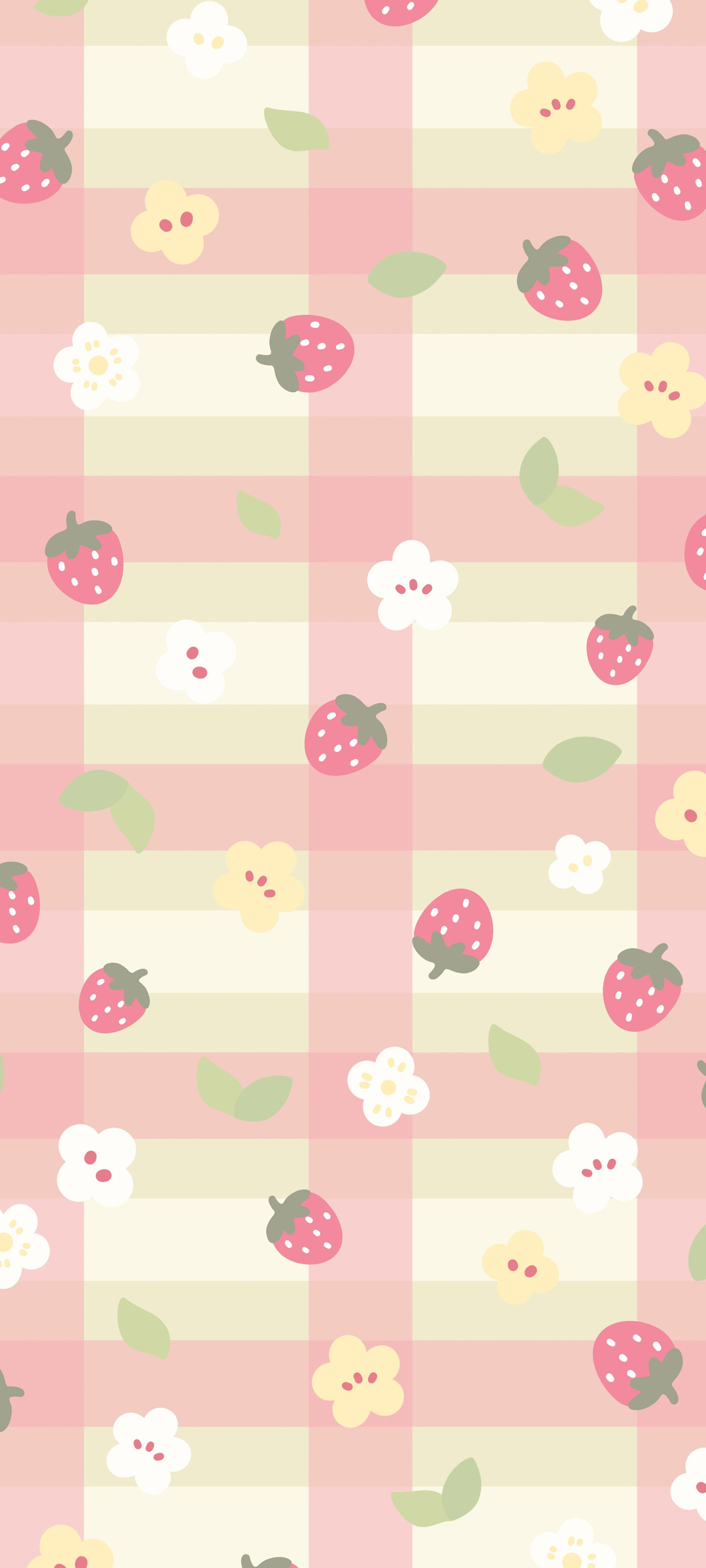 可爱草莓花瓣高清手机壁纸