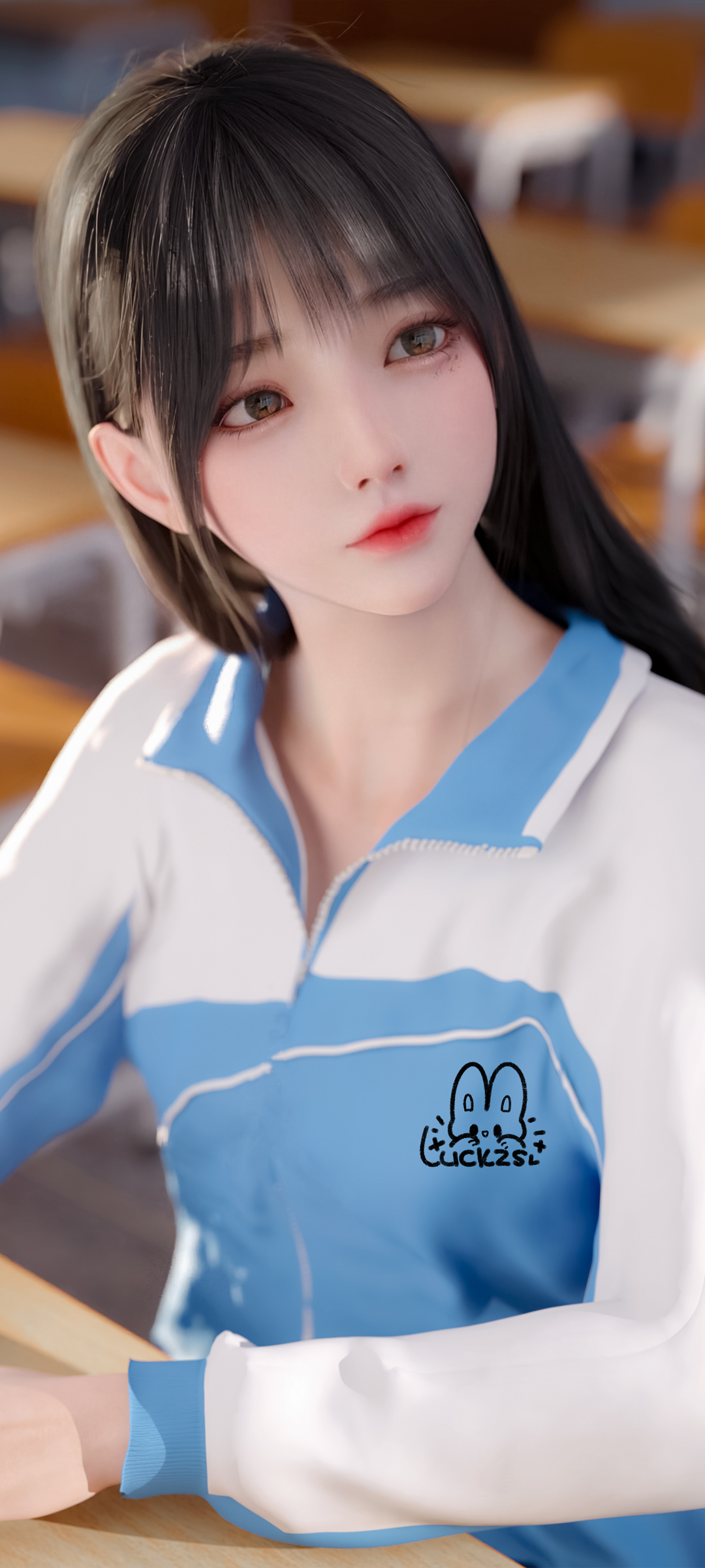 学生校服可爱麻匪全屏高清手机壁纸