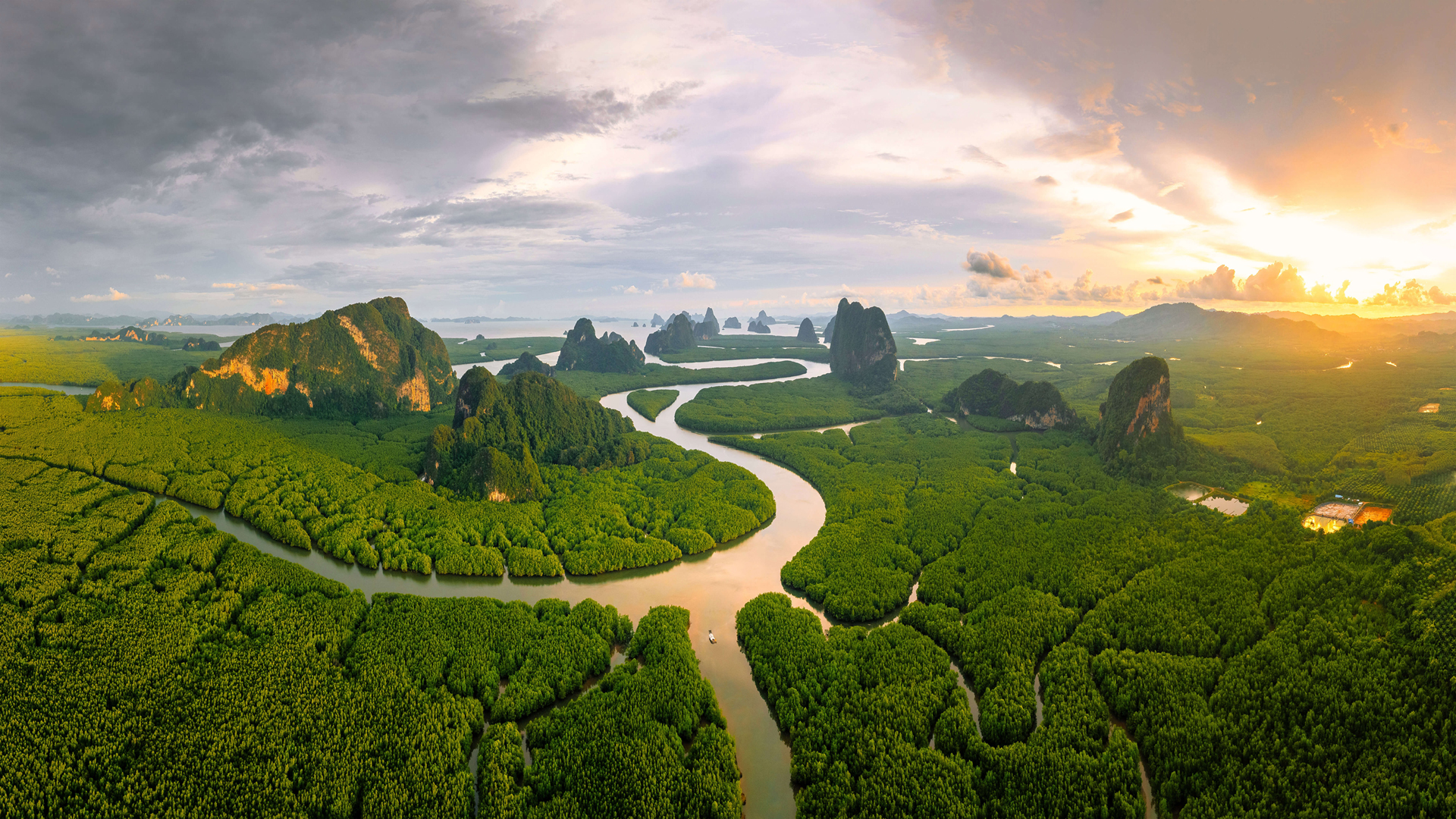 泰国攀牙湾安达曼海的红树林风景高清壁纸
