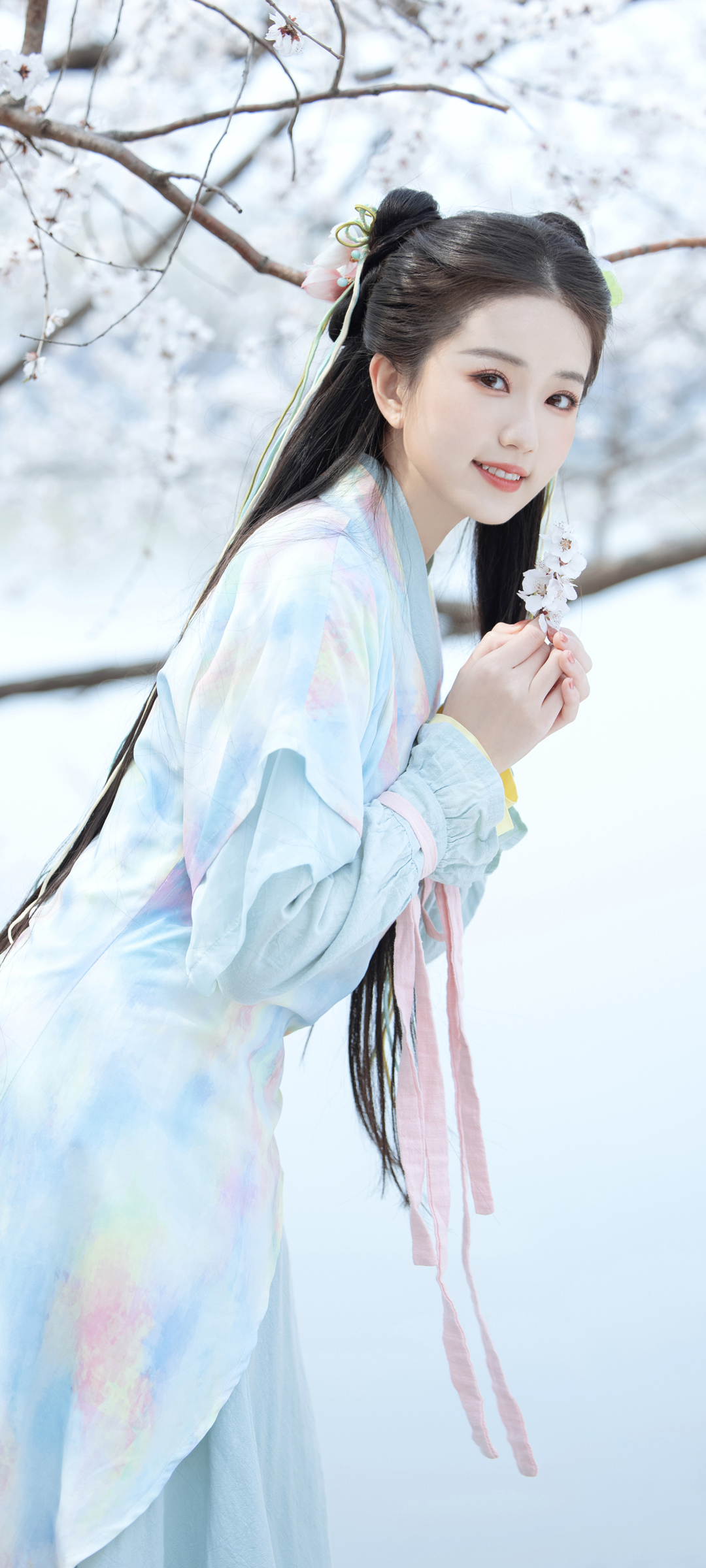 梅花 清新 可爱古风美女 高清手机壁纸