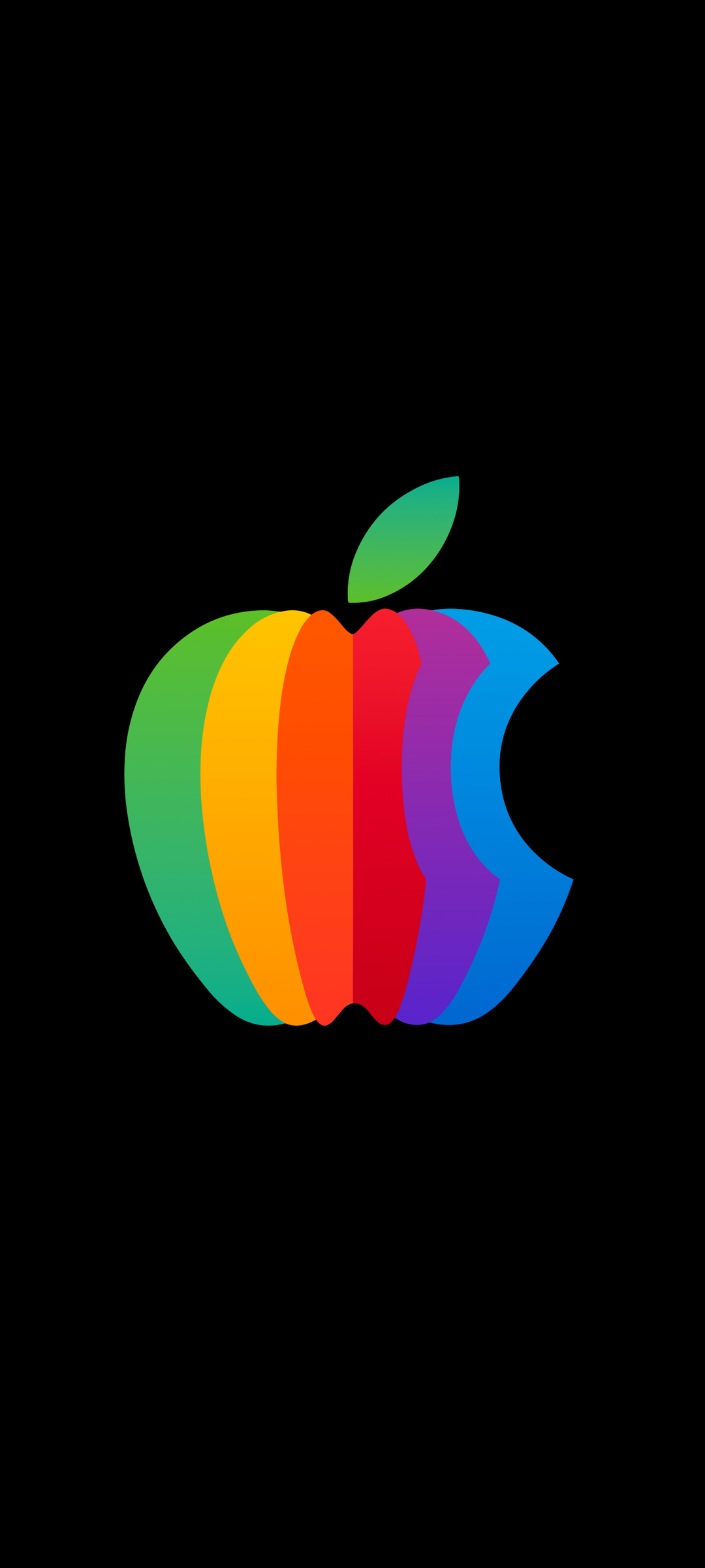 Apple彩色Logo 黑色背景苹果高清手机壁纸
