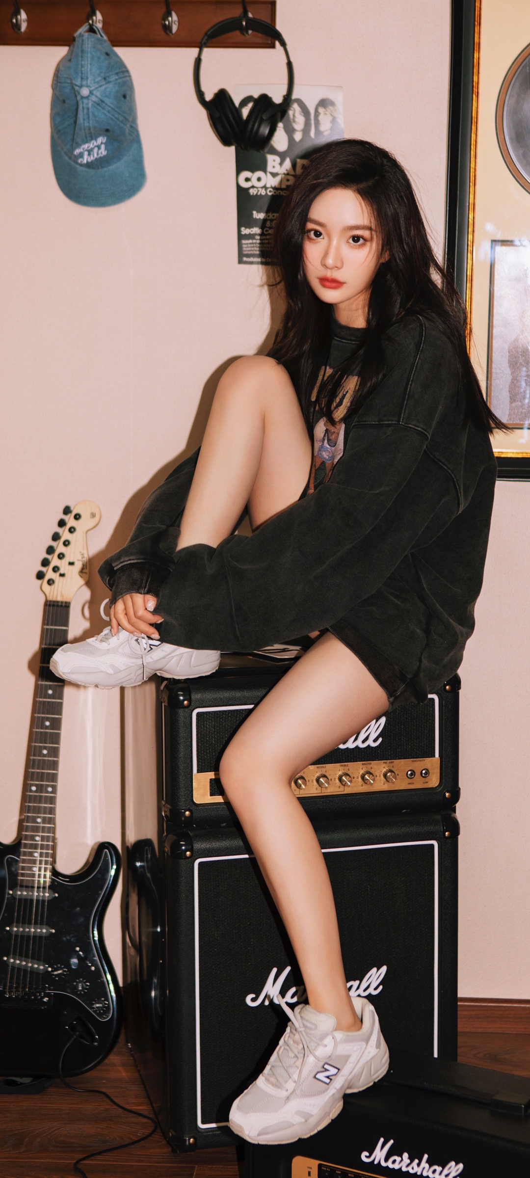 个性美女 音乐 吉他 精选高清手机壁纸