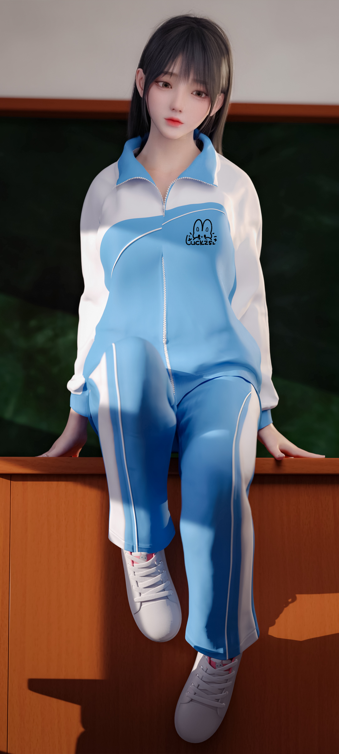 清纯校园美女 校服 教室 麻匪高清手机壁纸