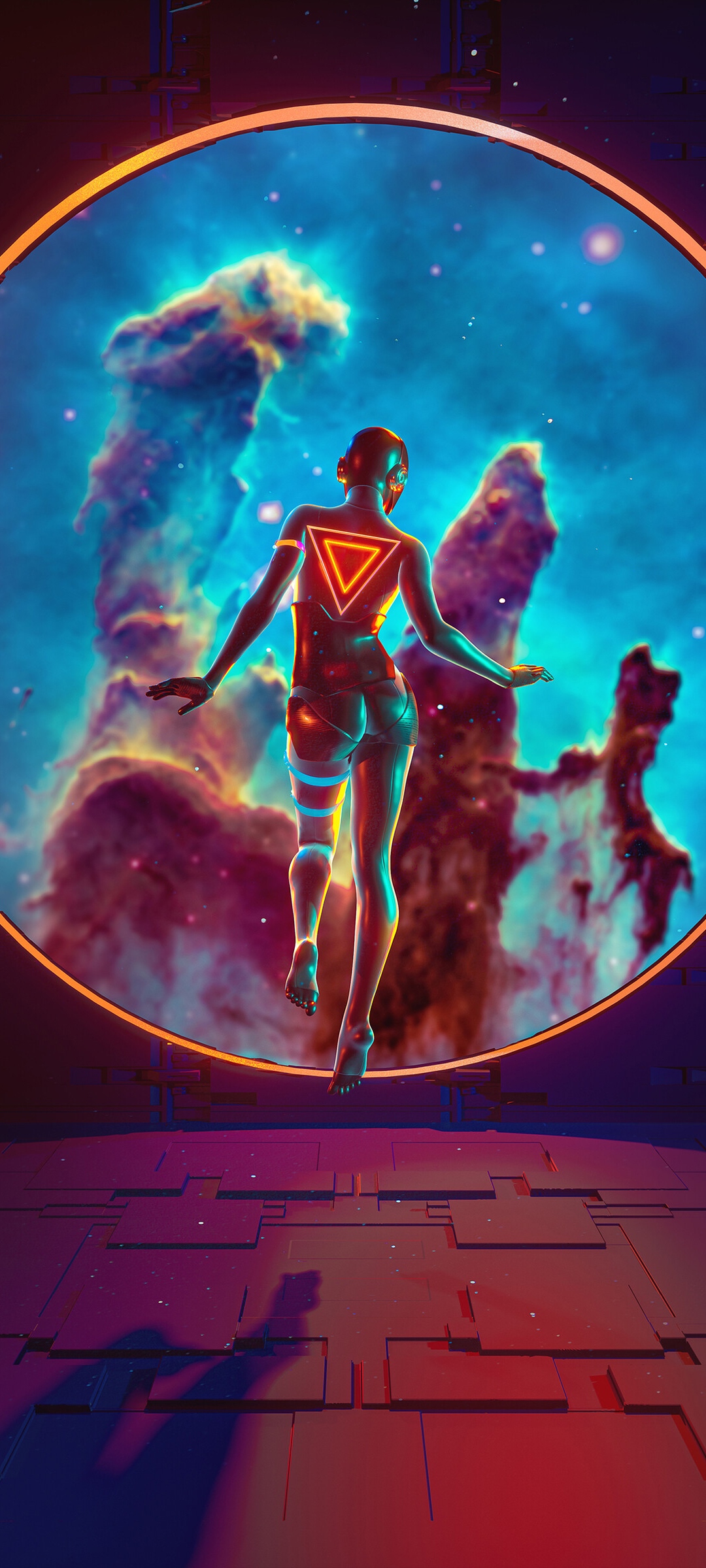 未来科幻 幻想 机舱 人 太空 星座 全屏高清手机壁纸