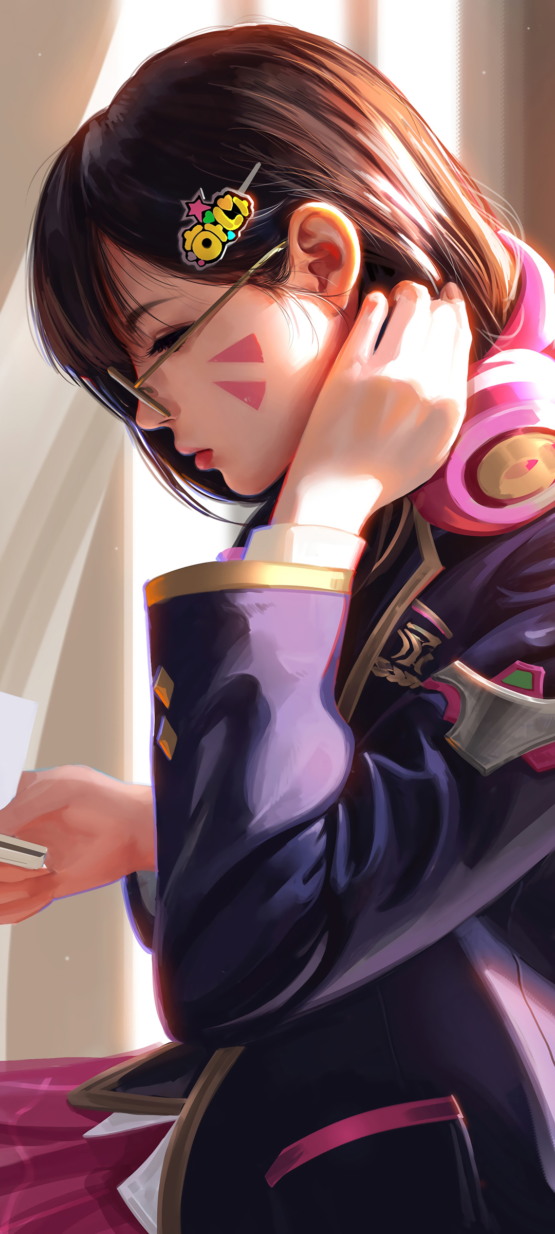 DVA美女看书全屏高清手机壁纸
