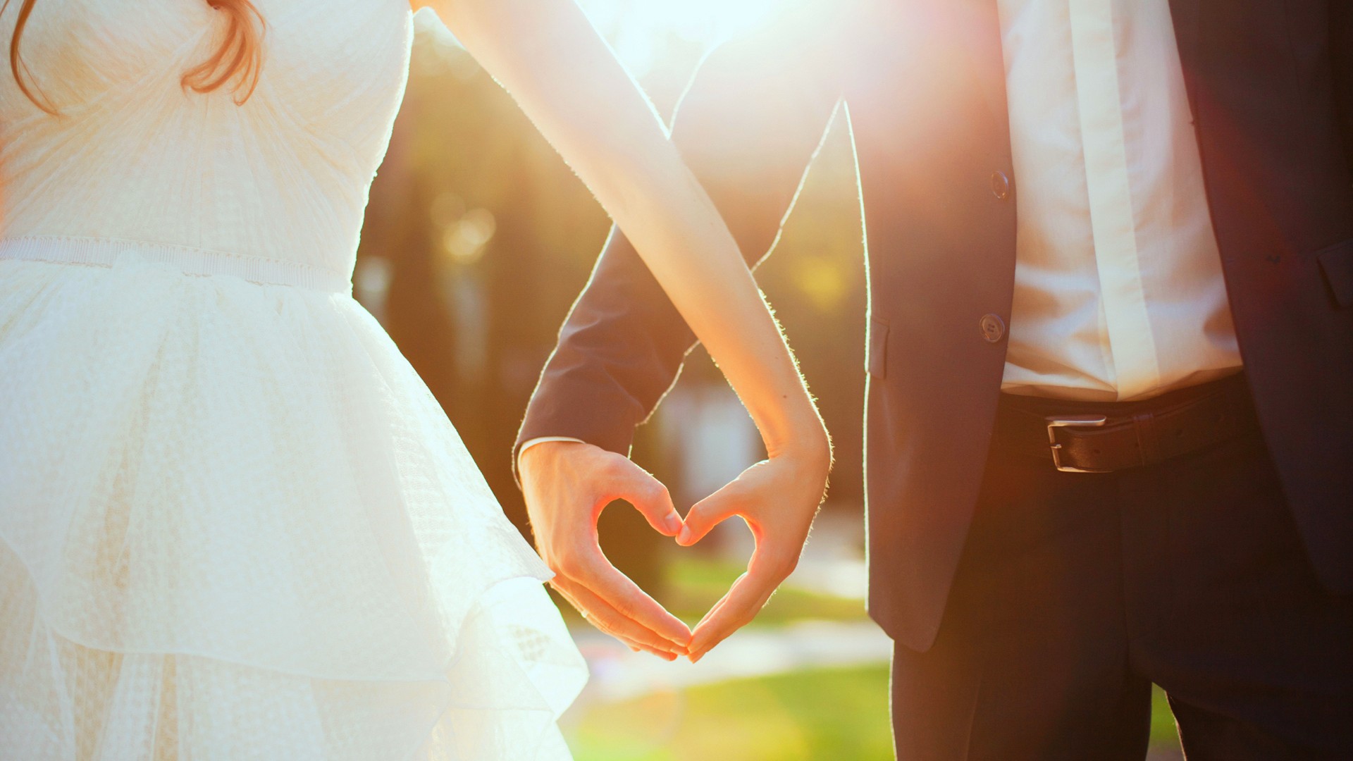 婚礼，婚姻，新娘，新郎，家庭，在一起，手势，爱心，桌面高清壁纸