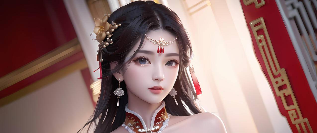 新娘 古装 古风 唯美 动漫 ai 3440x1440高清壁纸