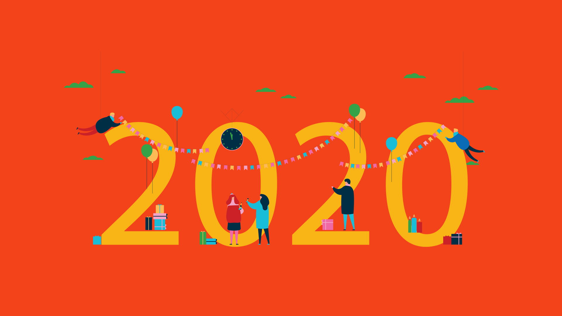 创意2020年新年快乐电脑高清壁纸