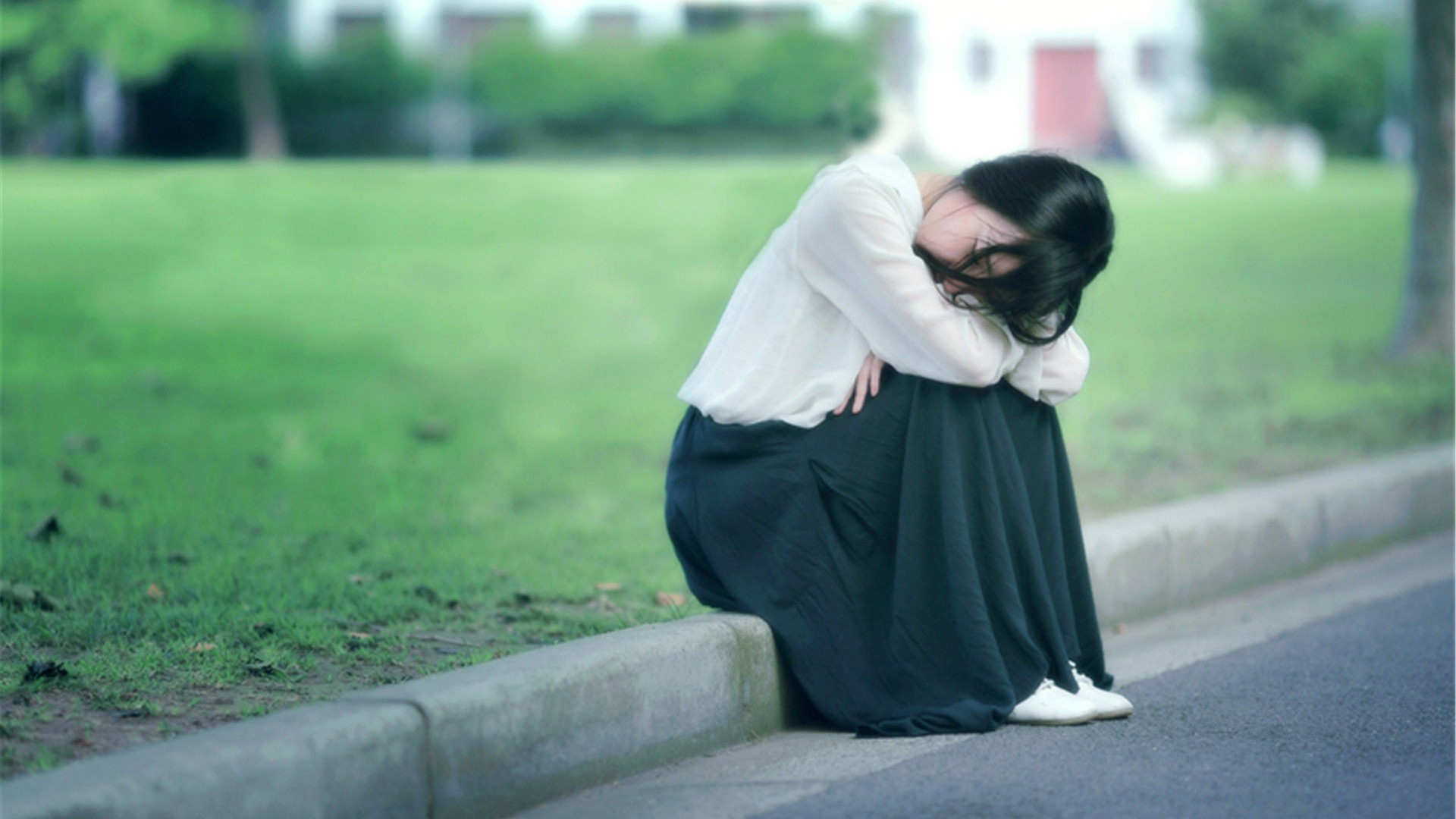 孤独伴我安然无恙,女孩,伤感,孤单的妹子,桌面高清壁纸