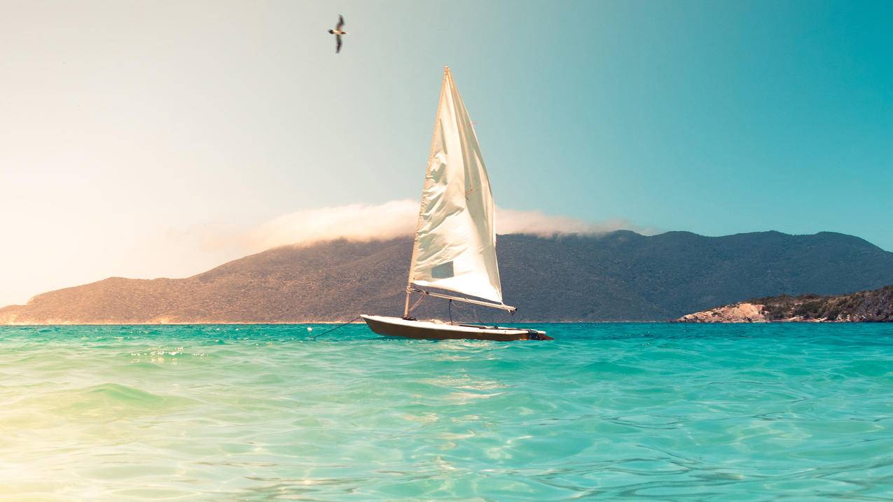 海水 帆船 4k 风景高清壁纸