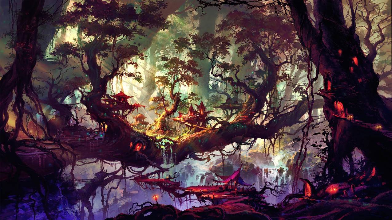 幻想艺术 树 风景 4k精选高清壁纸