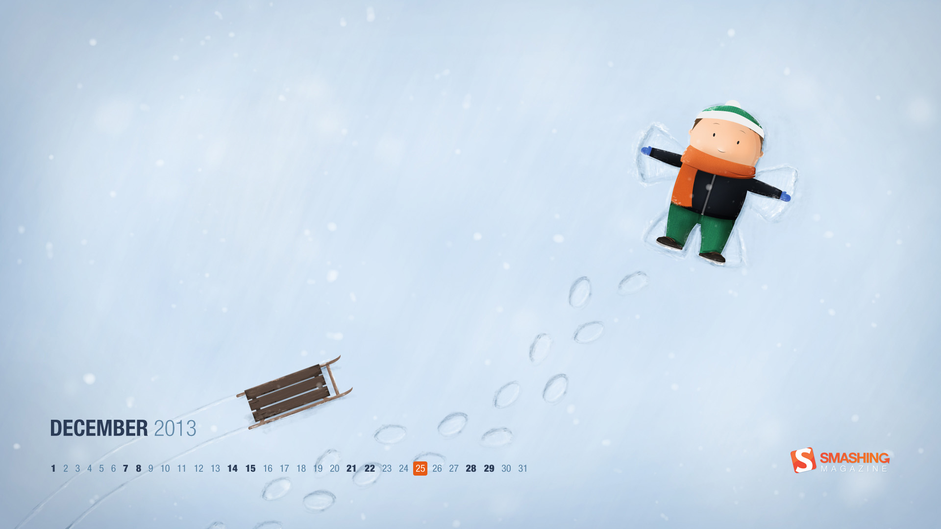 雪的天使2013年12月桌面高清壁纸