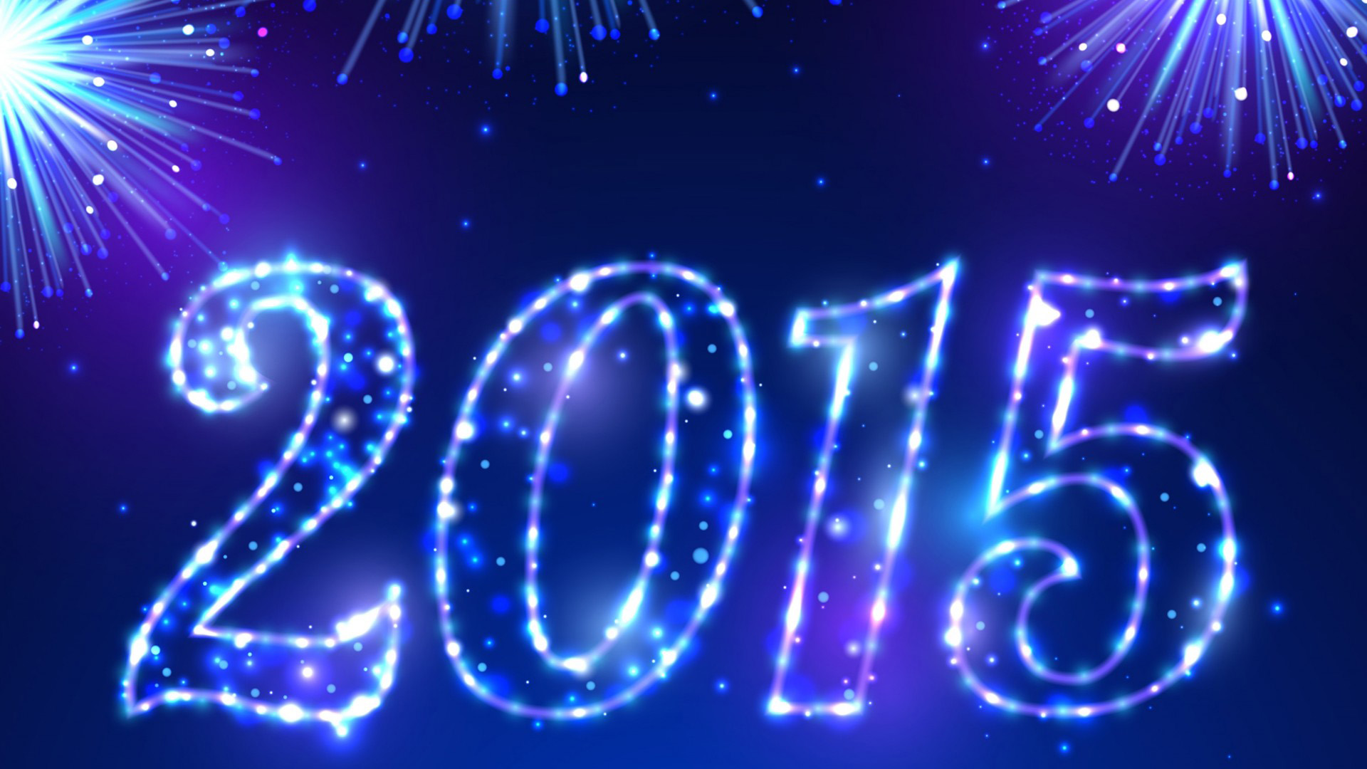 2015年新年快乐,蓝色,梦幻,闪耀,焰火,精选桌面高清壁纸