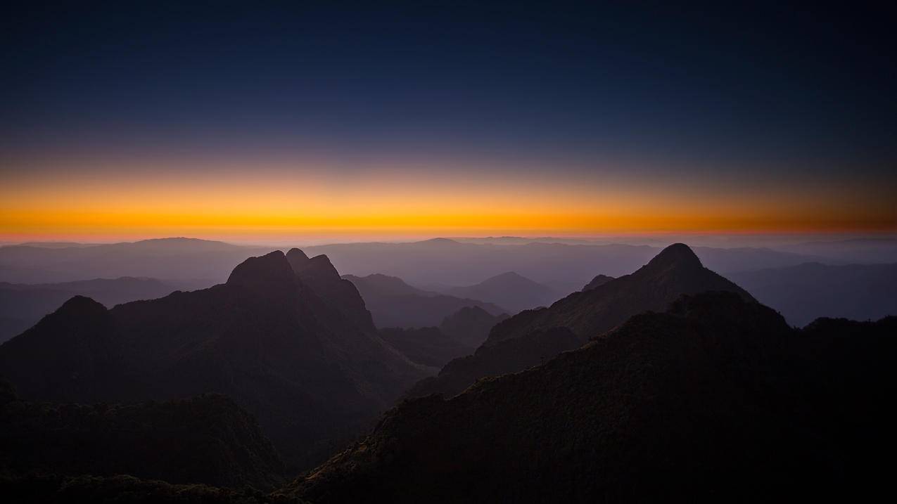 自然山日落风景4k高清壁纸