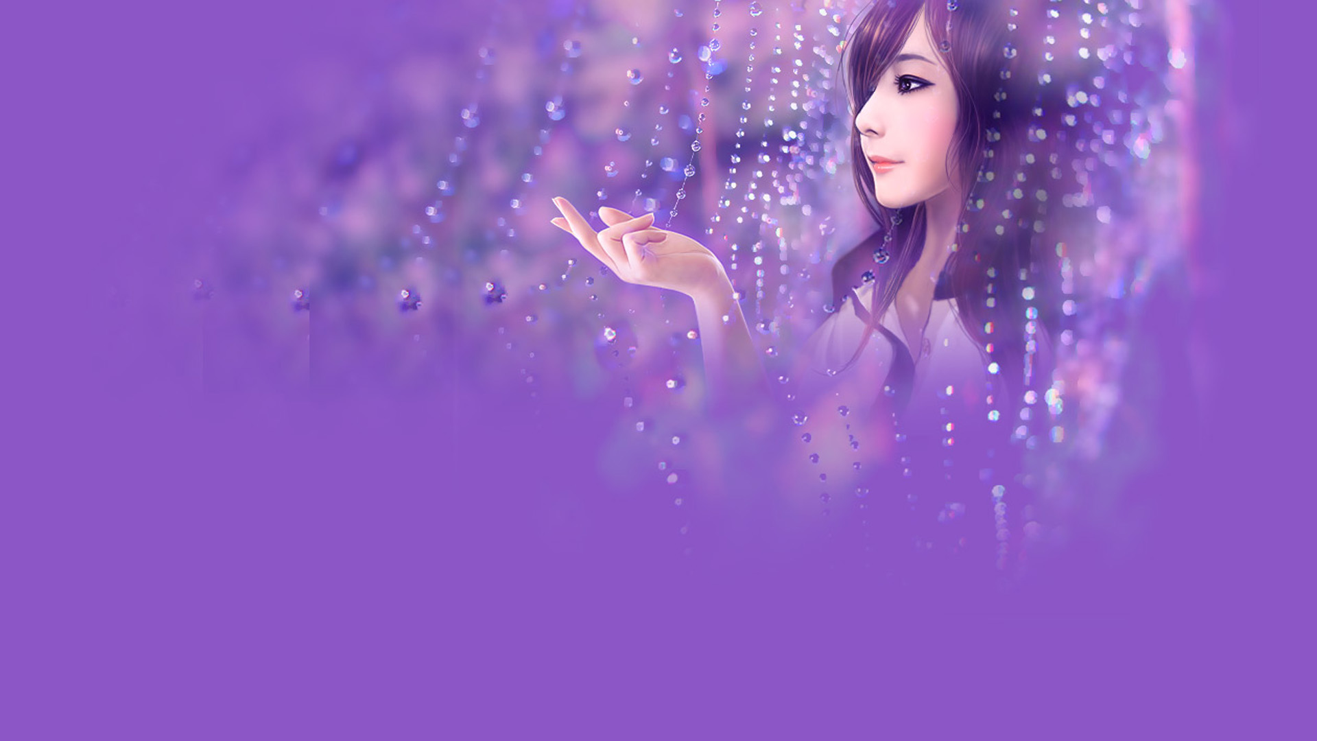 紫色唯美意境美女桌面高清壁纸