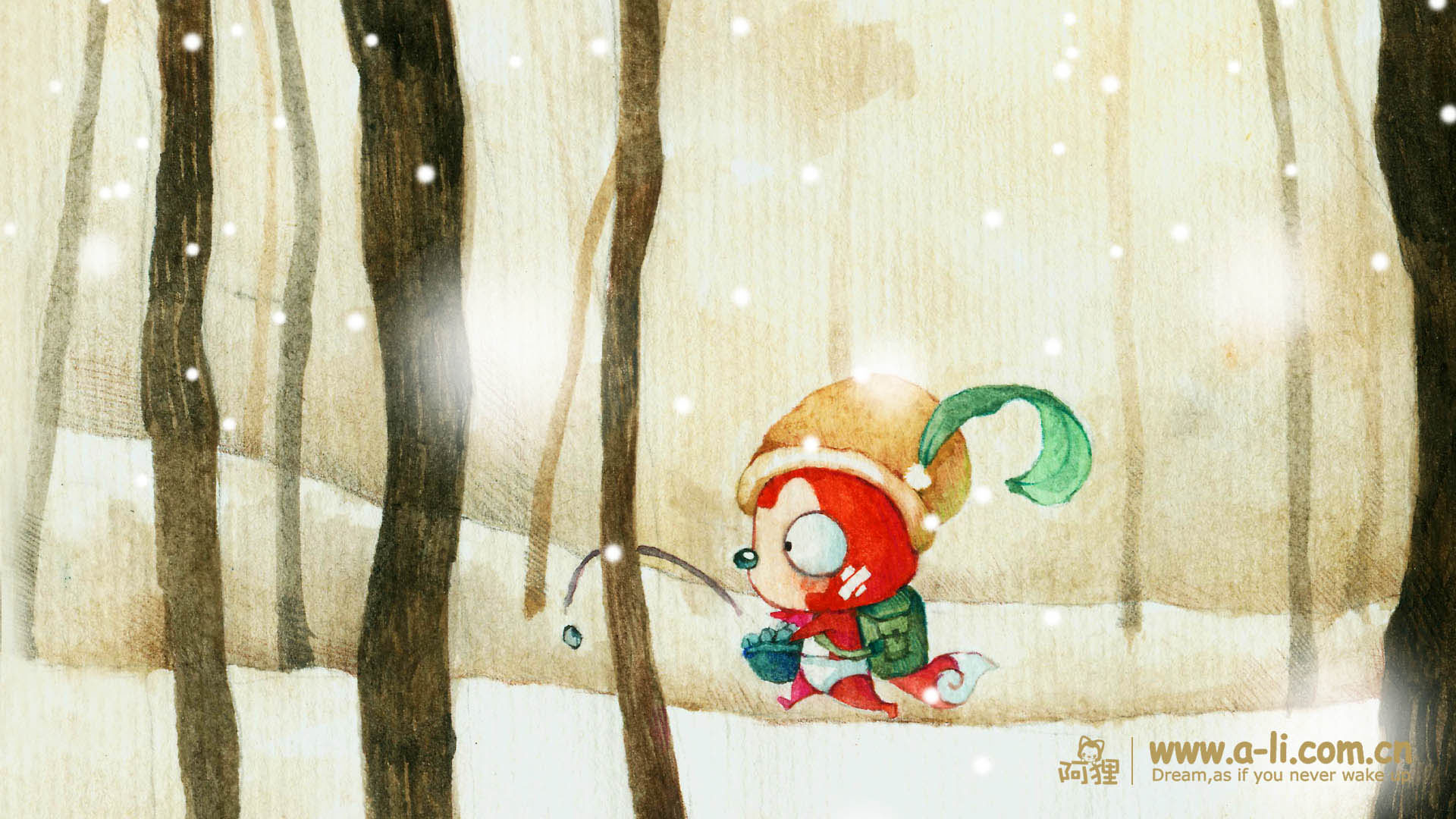 阿狸下雪了桌面高清壁纸