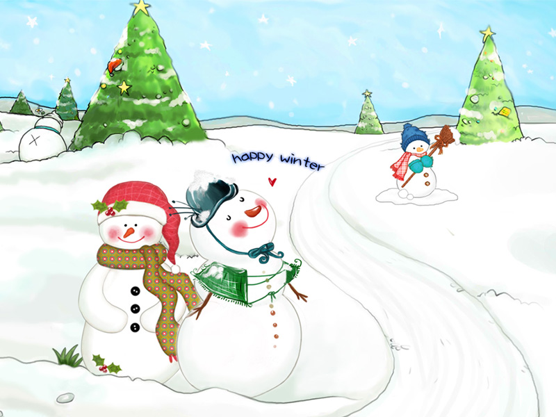 圣诞快乐 Happy winter高清壁纸