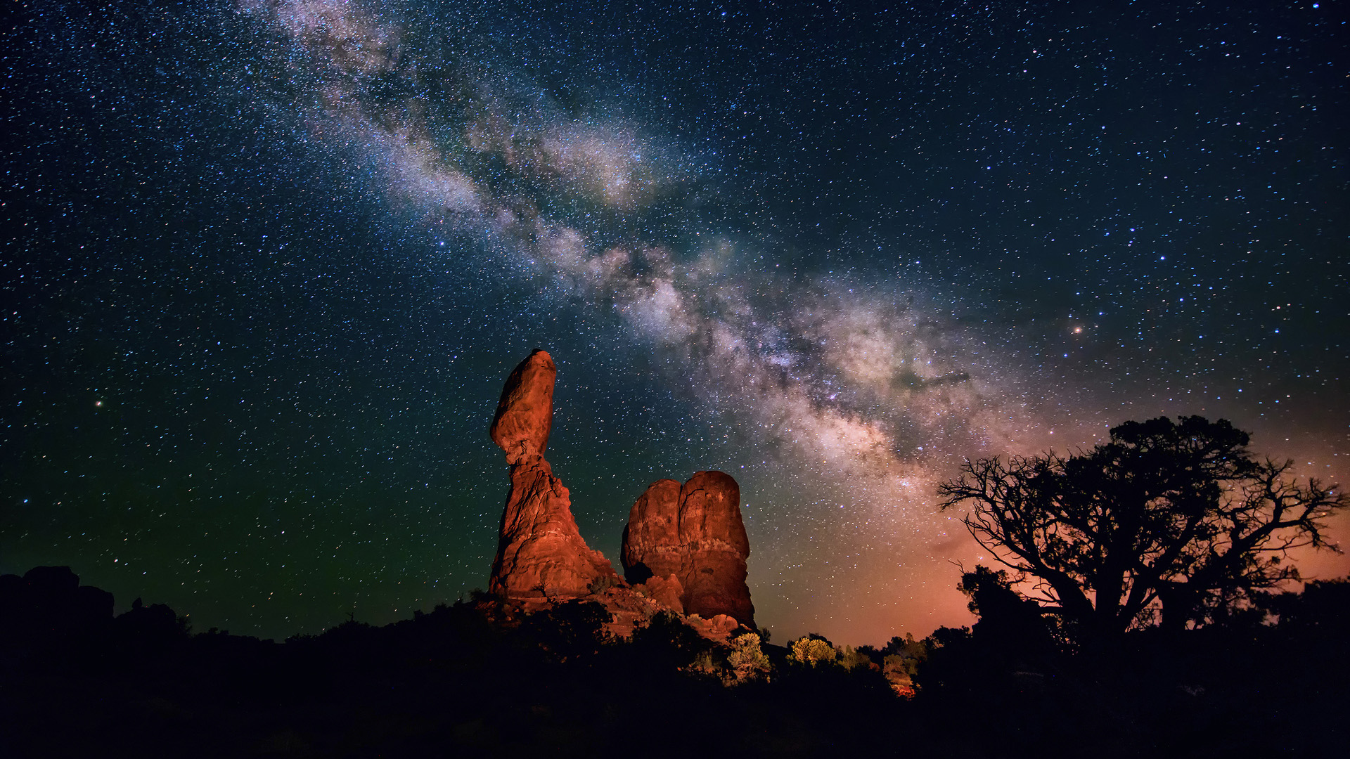 夜晚,天空,星星,银河宽屏风景桌面高清壁纸