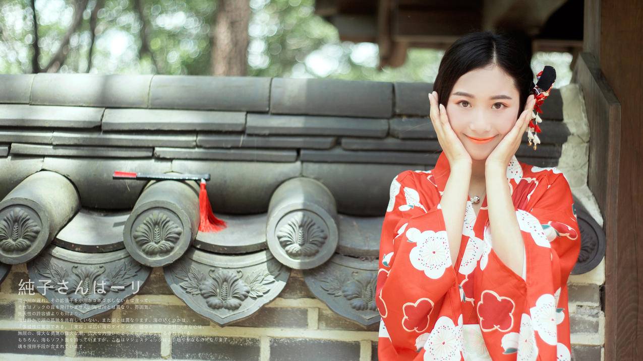 純子日本和服清纯美女4k高清壁纸