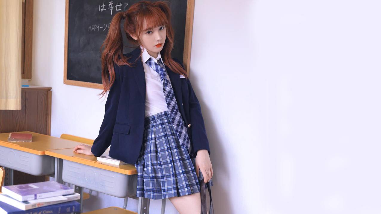 宋昕冉 学生 班级 制服 美女 4k电脑高清壁纸