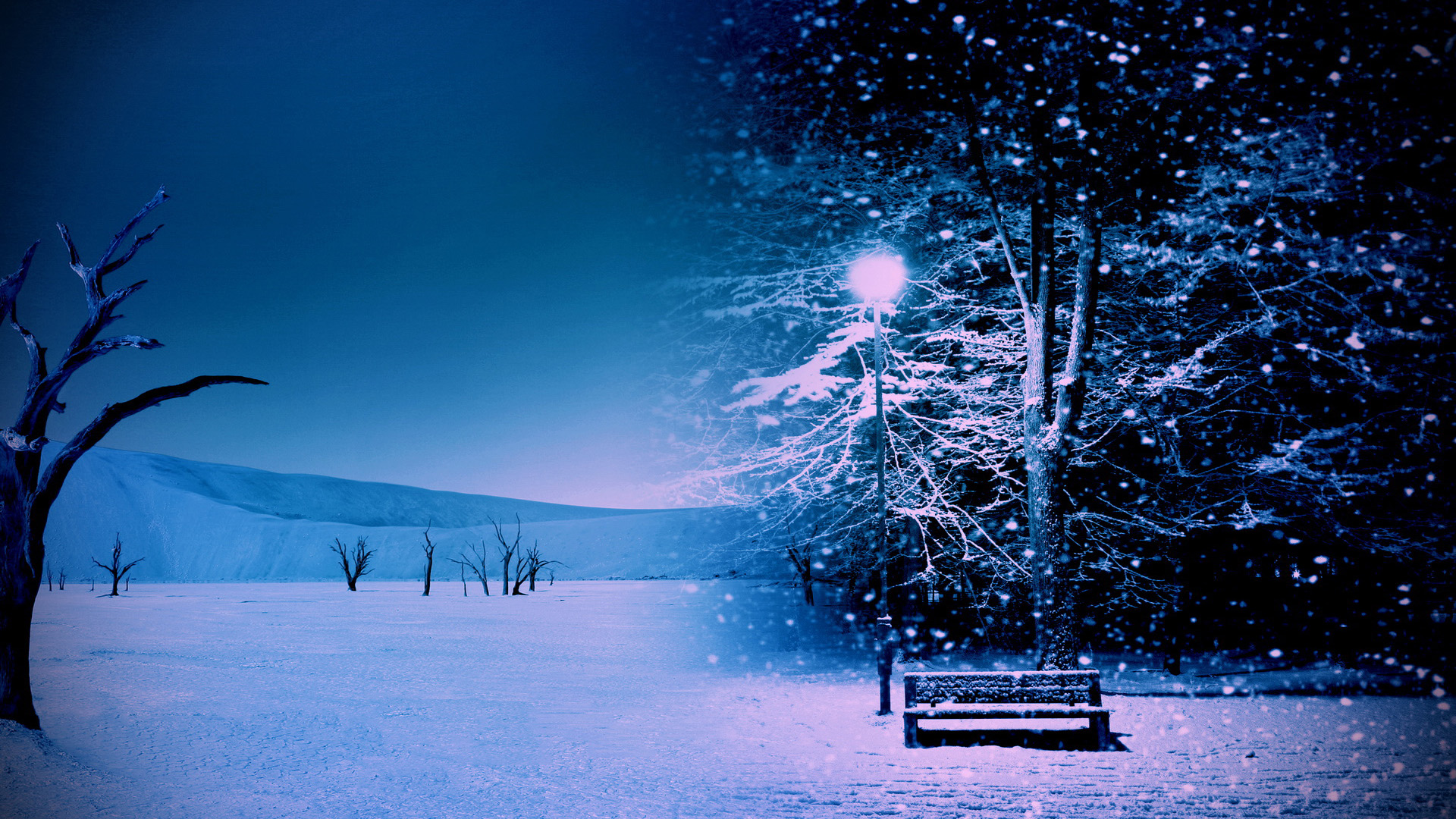 唯美雪夜高清壁纸