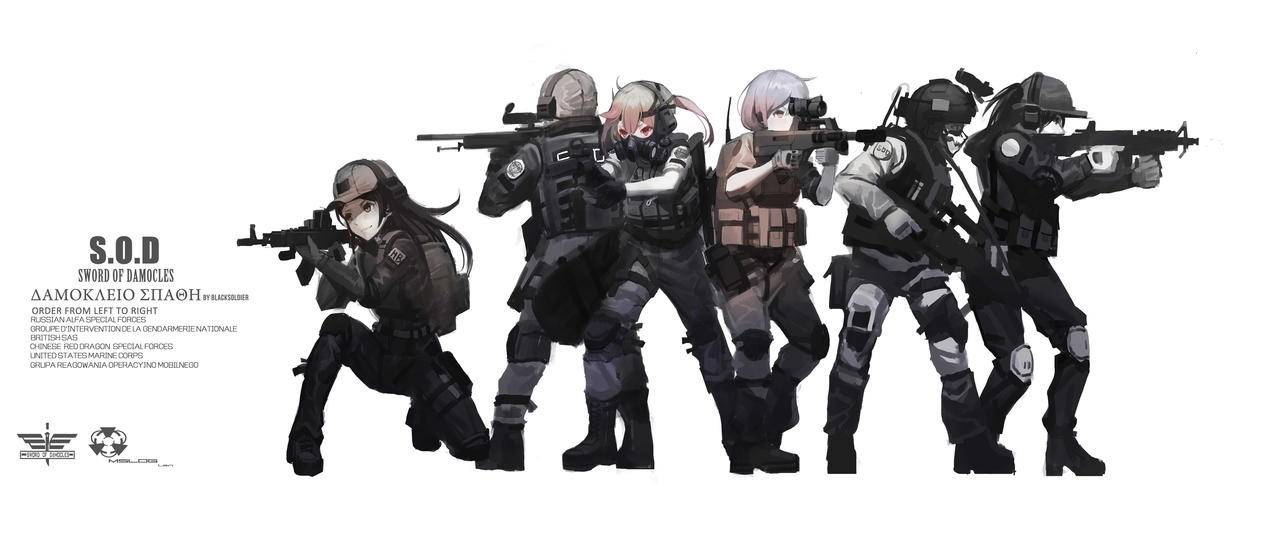 610sod少女兵士特殊部隊带鱼屏高清壁纸