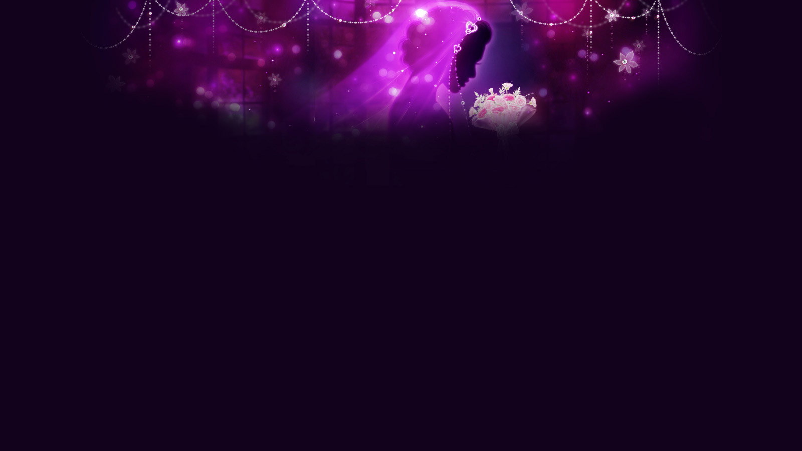 最美一刻 梦幻紫色婚纱新娘桌面高清壁纸