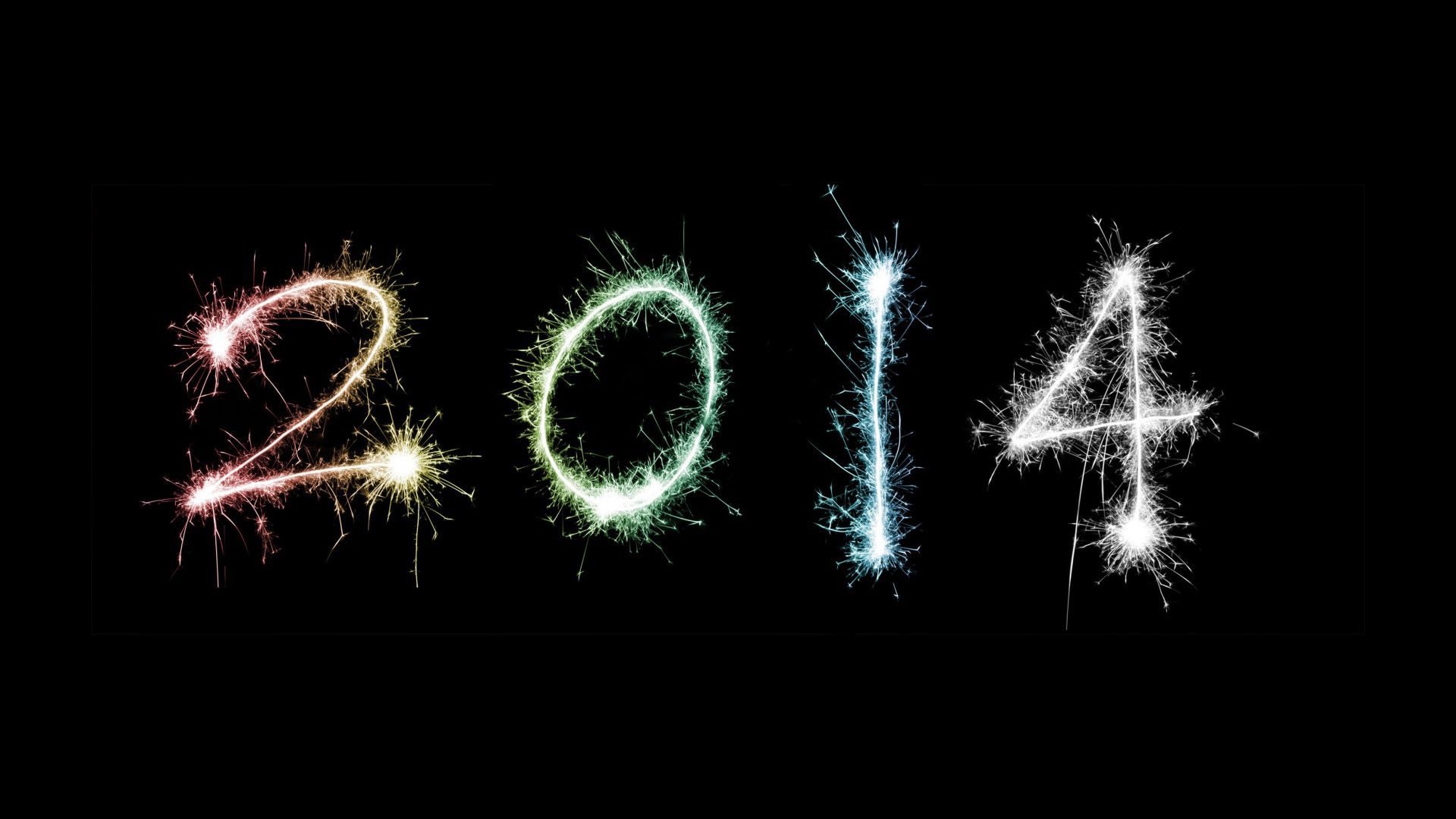 2014,数字,烟花,新年电脑桌面高清壁纸