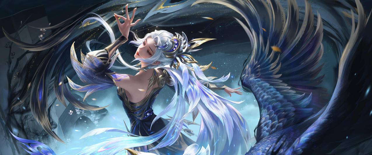 3440x1440 王者荣耀 虞姬 云霓雀翎 星传说 带鱼屏高清壁纸
