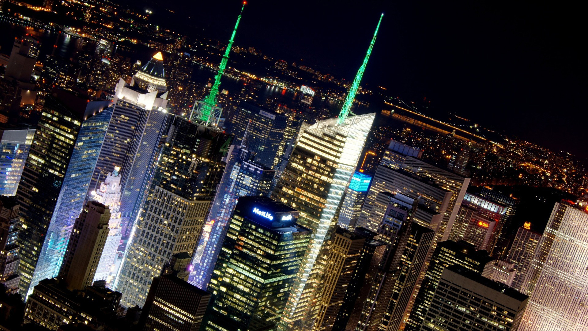 美国纽约市 城市夜景高清壁纸