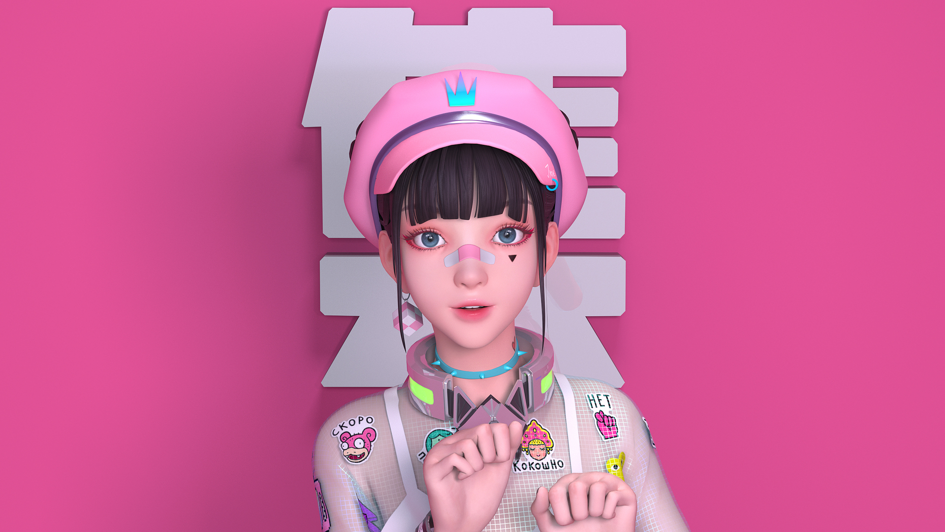 集原美 可爱手势 二次元动漫高清壁纸