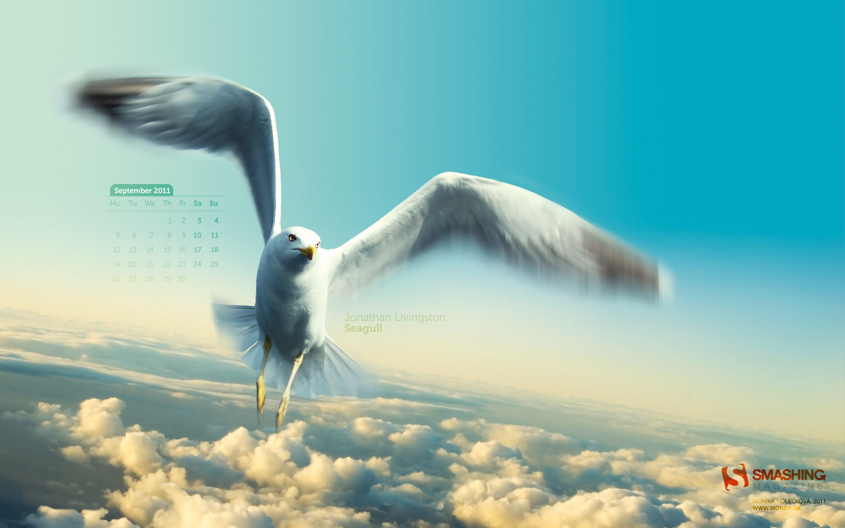 宽屏2011年09月份桌面月历高清壁纸