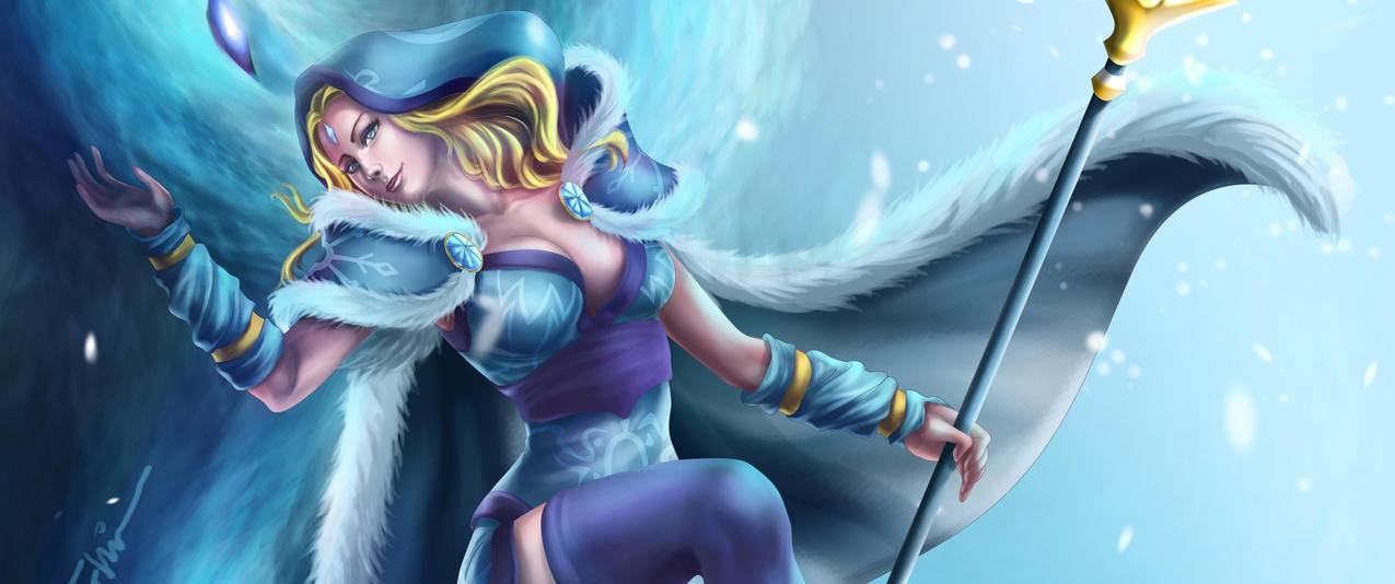 Dota2水晶室女带鱼屏高清壁纸