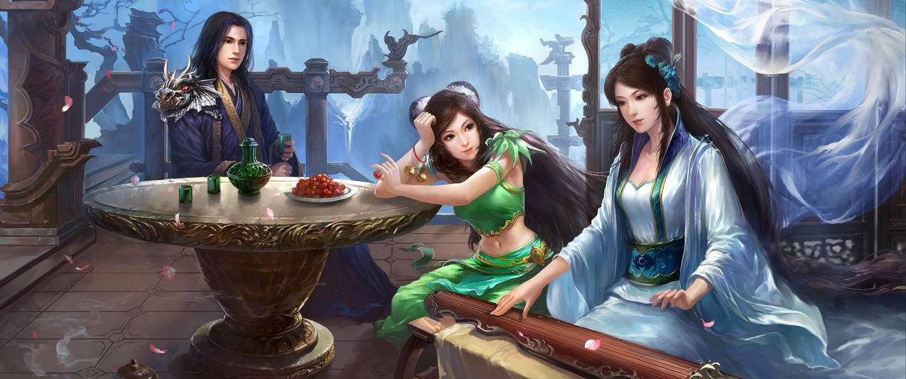 诛仙3唯美古风游戏带鱼屏高清壁纸