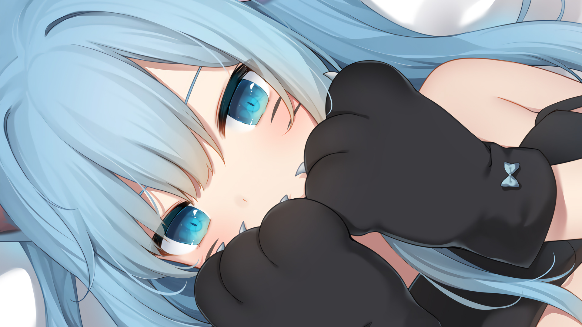 猫羽雫 手套 猫耳 兽耳 蓝色眼睛动漫少女高清壁纸