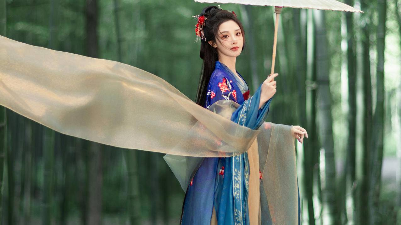 彭小苒 古风 竹林 4k精选 唯美高清壁纸