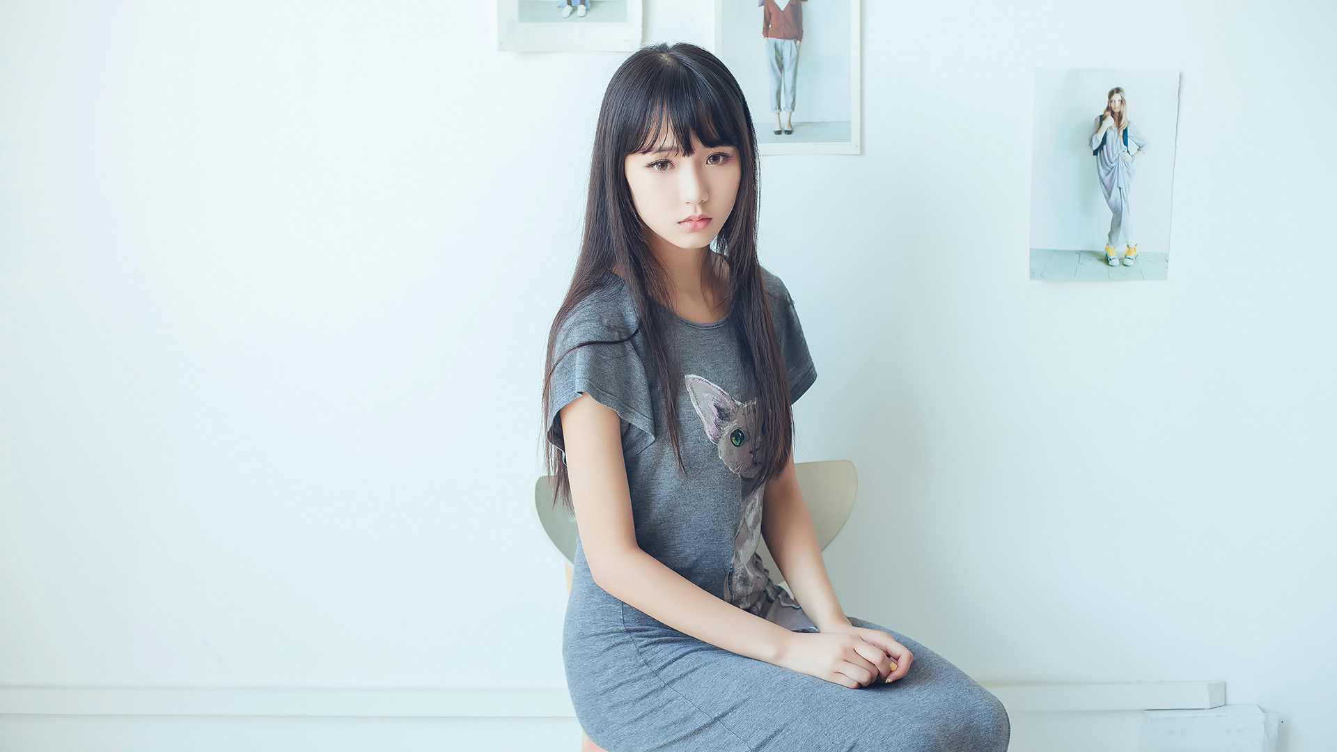 文静的女孩,静坐,心情,美女电脑高清壁纸