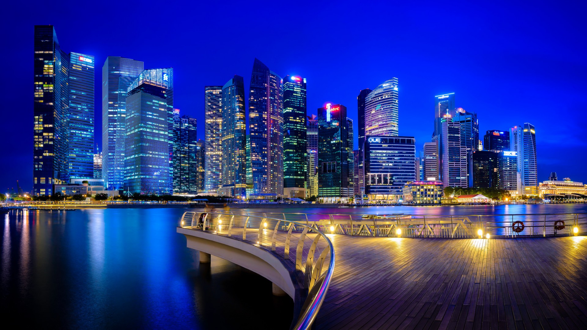 新加坡，夜城，建筑，新加坡城市风光高清壁纸