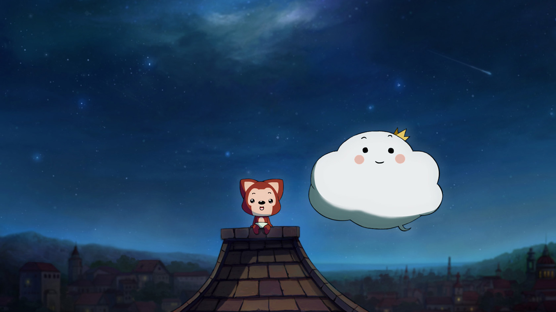 阿狸看流星桌面高清壁纸