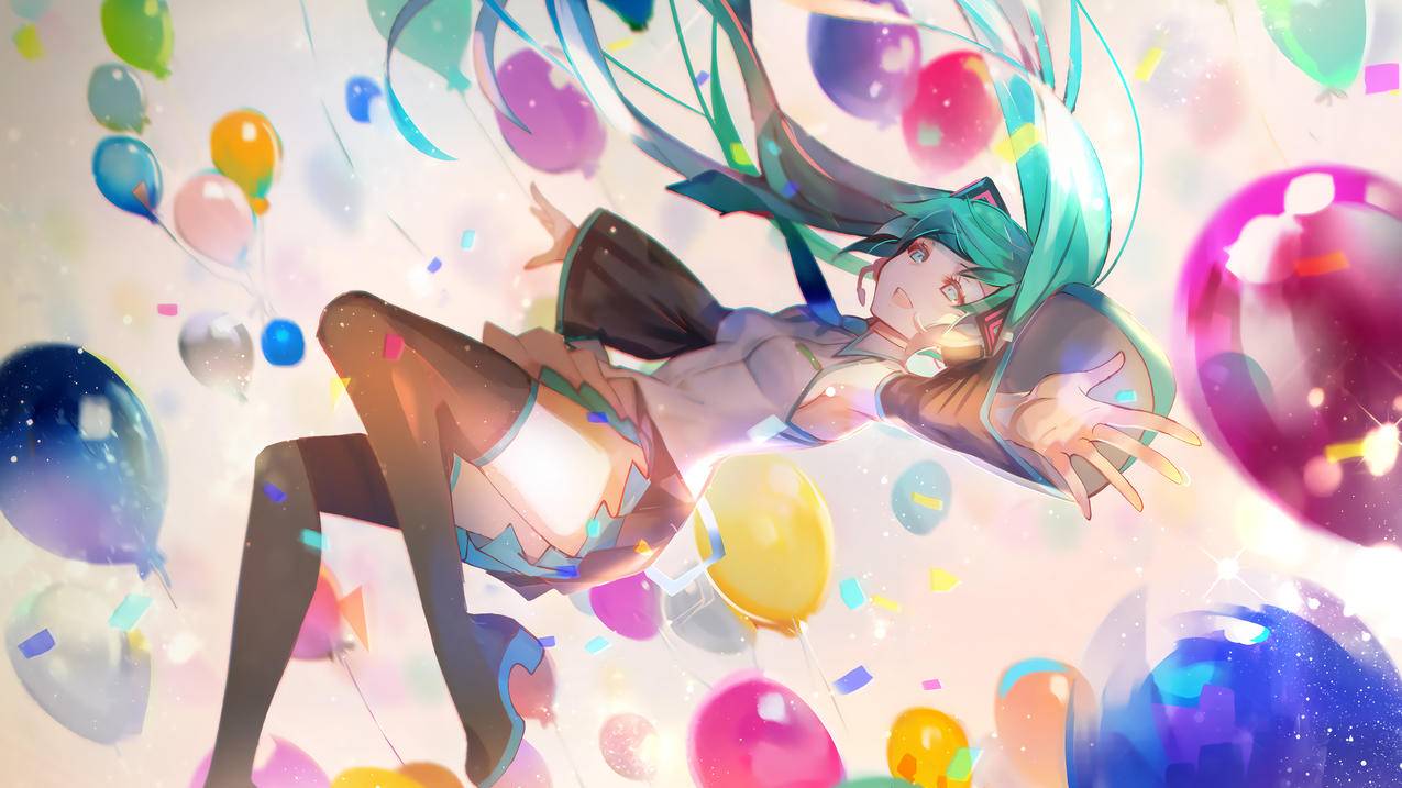 miku初音未来 气球 4K精选动漫高清壁纸
