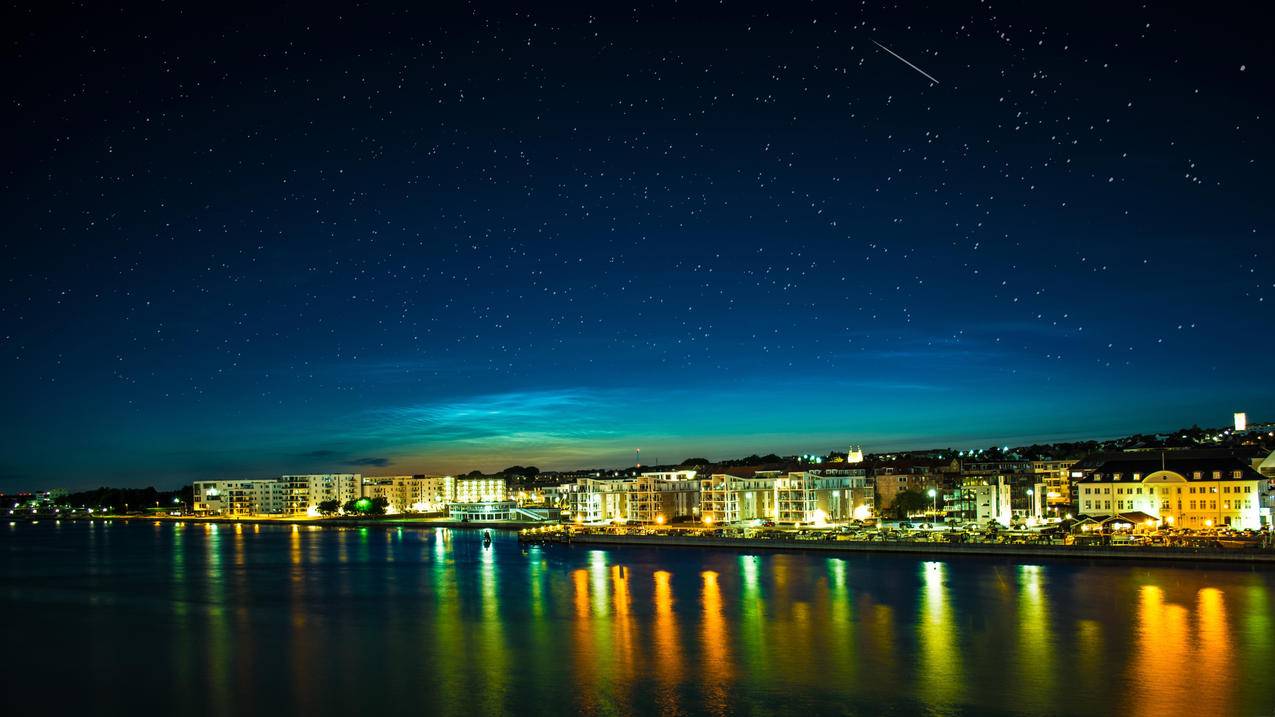 城市夜景星空4k高清壁纸