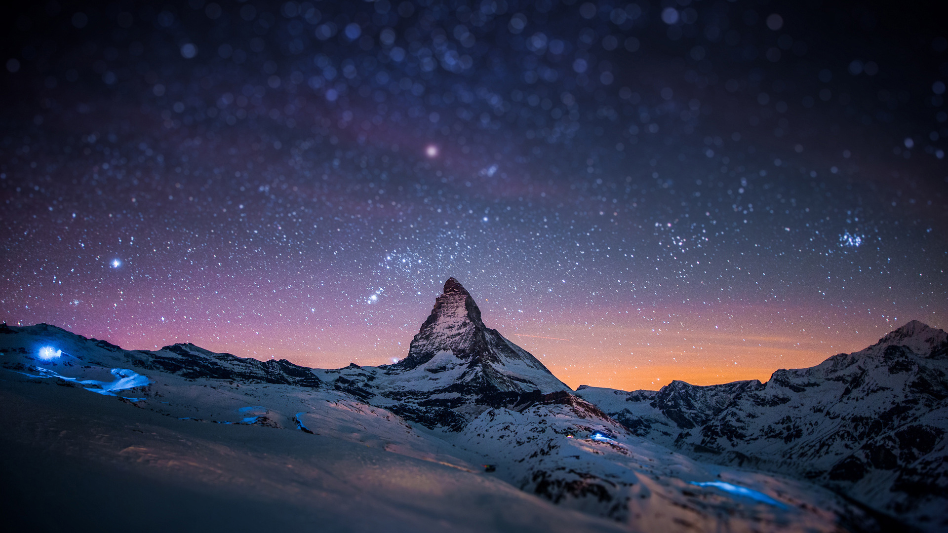 阿尔卑斯山，夜景，精选风景桌面高清壁纸