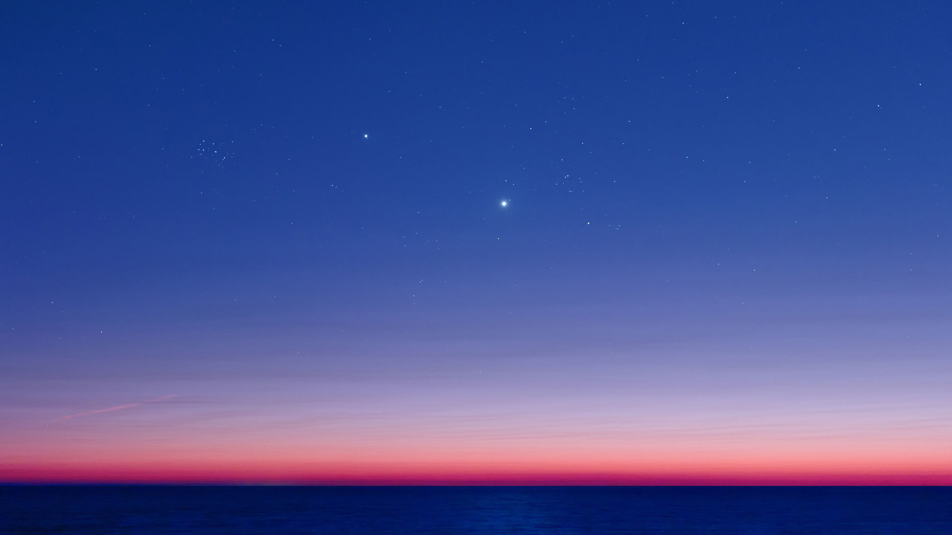 金星，木星，毕宿五，昴宿星团桌面高清壁纸